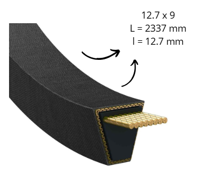 Courroie 4L920 - Longueur Extérieure 2337 mm - Idéale pour la Motoculture